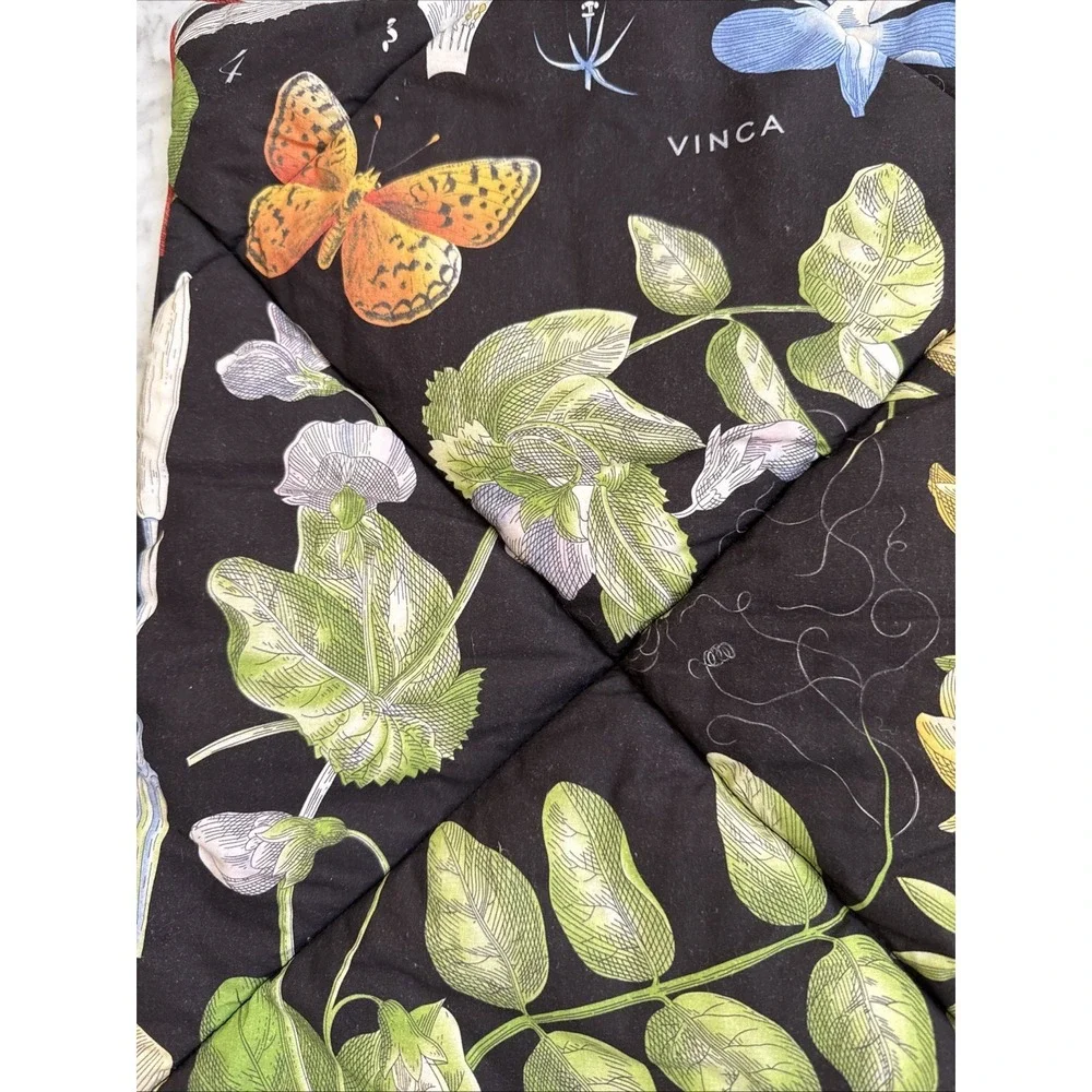 Pottery Barn Poppy Botanical Standard Percale Pillow Sham Reversible Black White